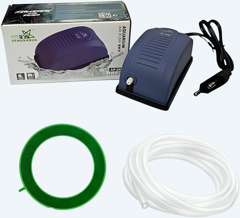 KASHANACREATION Aquarium air pump ap 208 with round stone 1.5 mtr pipe combo pack Air Aquarium Pump(30 cm)