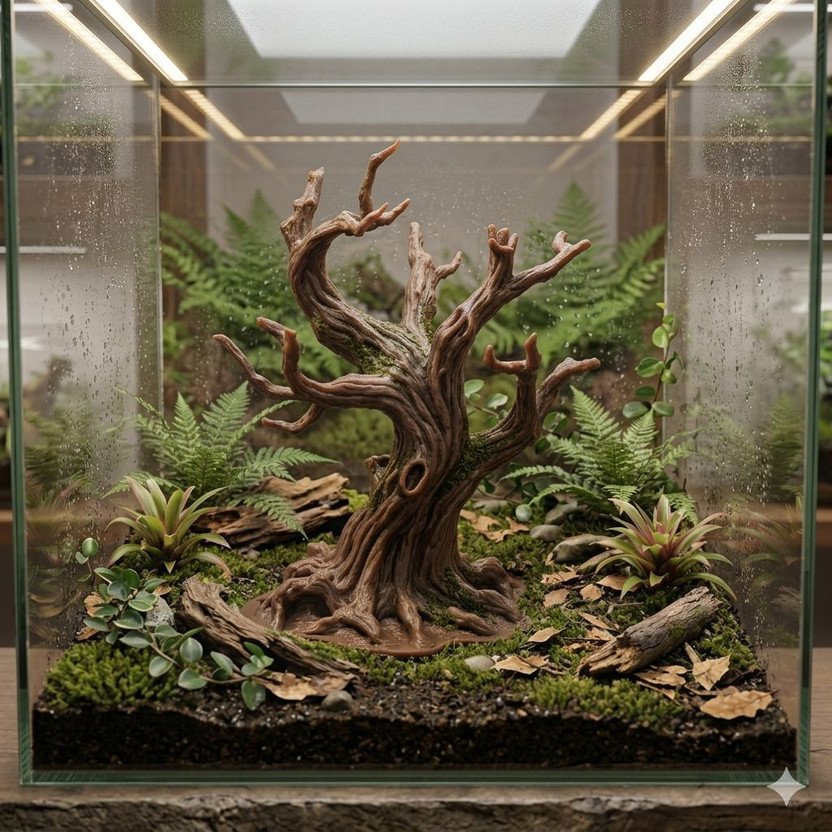 Makers3d DEAD TREE FISH TANK AQUARIUM DECOR & MINIATURE TERRAIN DECOR Laterite Planted Substrate(Multicolor, 0.08 kg)