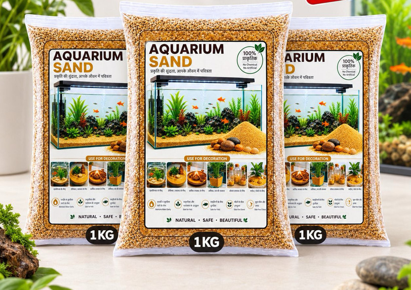 Ganga River Sand AQUANB1G2 Sand Planted Substrate(Gold, Beige, Yellow, 3.1 kg)