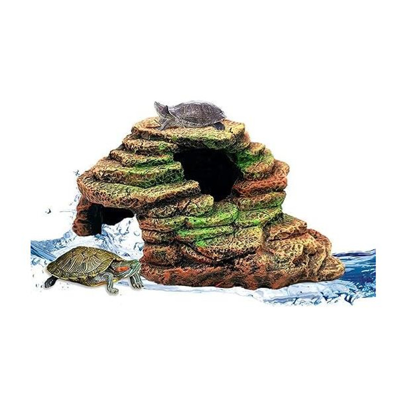 GIG BAZAAR Aquarium Turtle Bridge Tortoise Resting Rock Hiding Cave Habitat Ornament River Rock Unplanted Substrate(Multicolor, 0.3 kg)