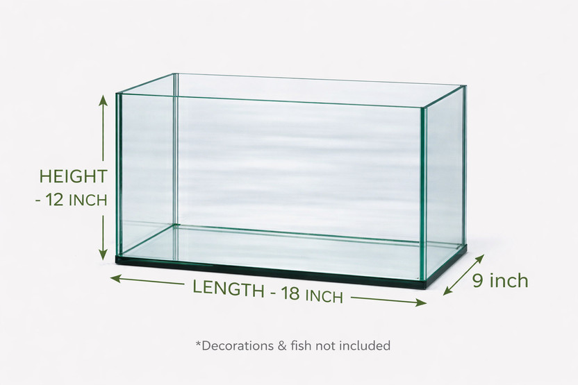 SURAJ AQUARIUM AQUARIUM GLASS TANK 18*12*9 Rectangle Aquarium Tank(20 L)