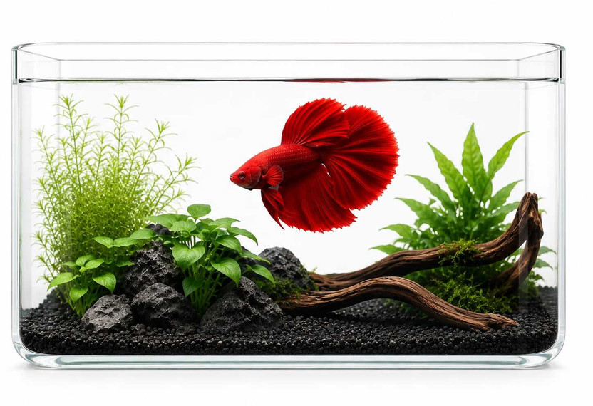 HoneyBadger fisheeTank Corner Cylinder Aquarium Tank(8 L)