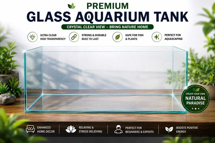 AquariumGallery Aquarium Glass Tank Rectangle Aquarium Tank(24 L)