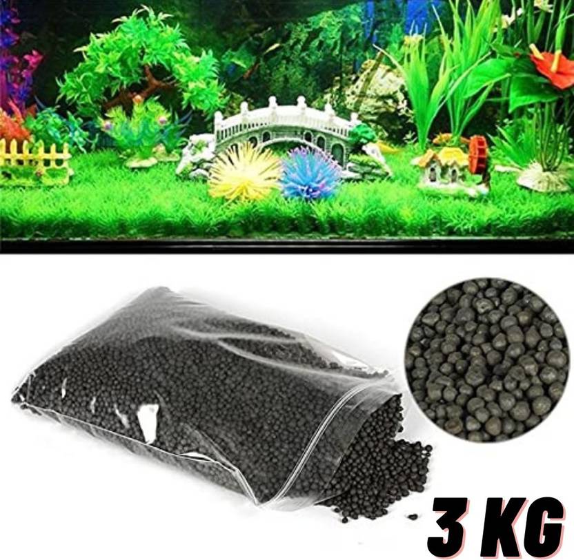 VAYINATO (3 KG) Planted Aquarium Black Loose Soil Fish Tank Substrate Aqua Soil Aquarium Tool