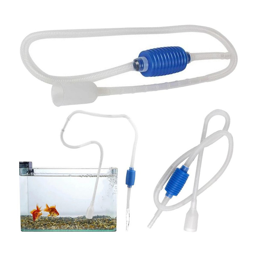 Water Area Aquarium Fish Tank Siphon Gravel Cleaner Syphon Manual Water Draining Pump Pipe Aquarium Tool