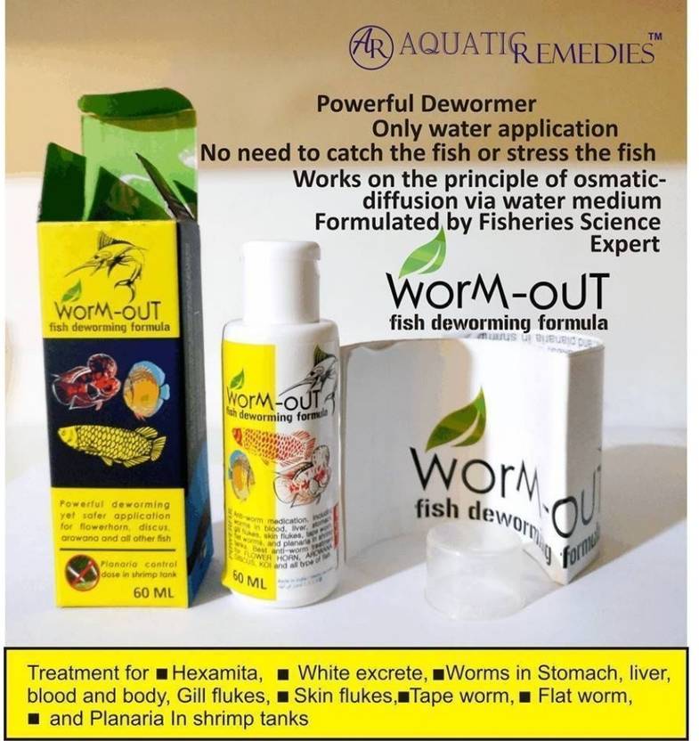 VAYINATO Aquatic Remedies WormOut Fish Deworming Formula, 60ML for Flower Horn & Fishes