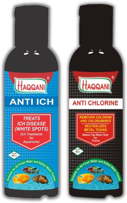 haqqani Aquarium Fish Medicine Anti Ich and Anti Chlorine 100ml Each
