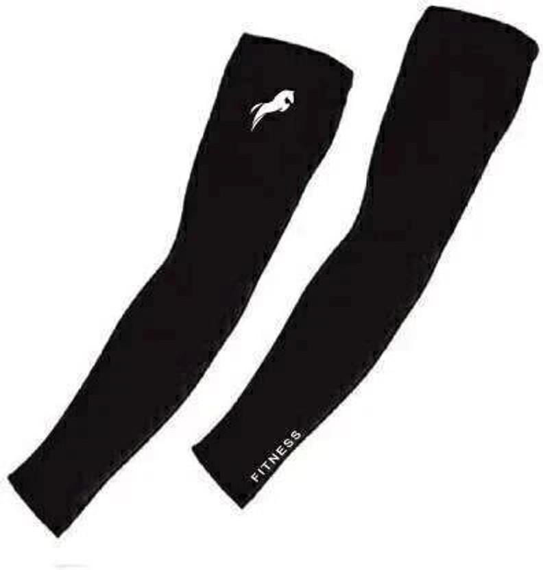 Zexer Nylon Arm Sleeve For Women(Free, Black)