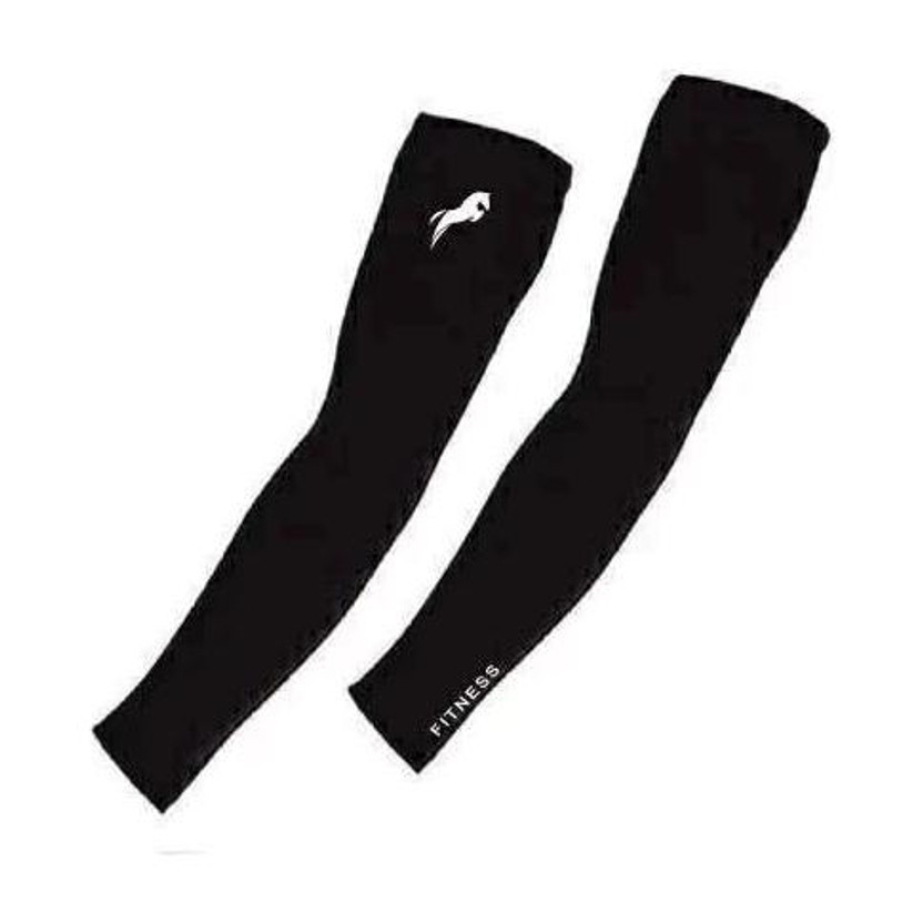 Zexer Nylon Arm Sleeve For Women(Free, Black)