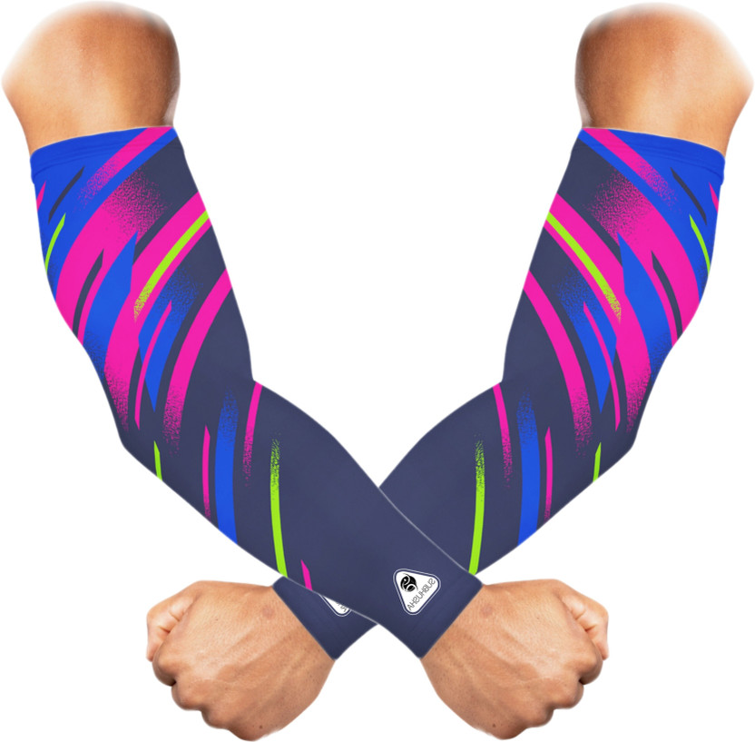 SUBHUSHA Polyester, Nylon Arm Sleeve For Men & Women(Free, Pink, Blue)