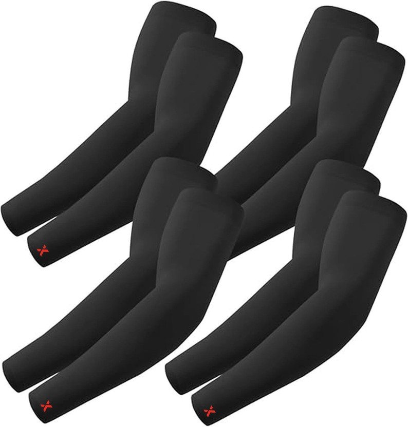 JEMOX Nylon Arm Sleeve For Men & Women(Free, Black)