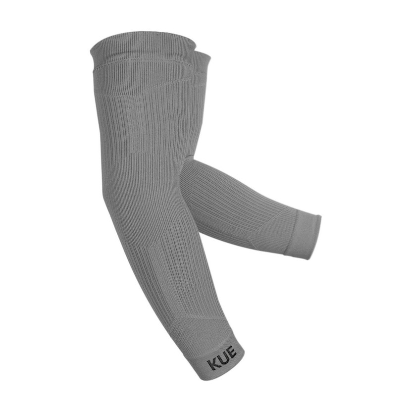 KUE Compression Arm Sleeve for UV protection,Cricket,Biking Black 1 Pair Men, Women Compression(Grey Full Sleeve)