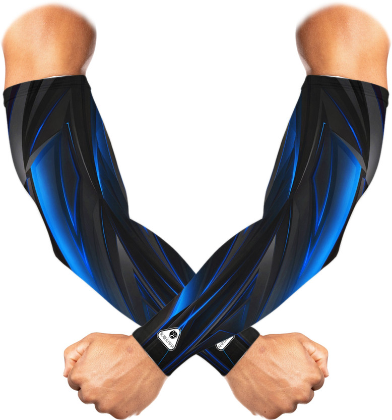 SUBHUSHA Polyester, Nylon Arm Sleeve For Men & Women(Free, Blue)