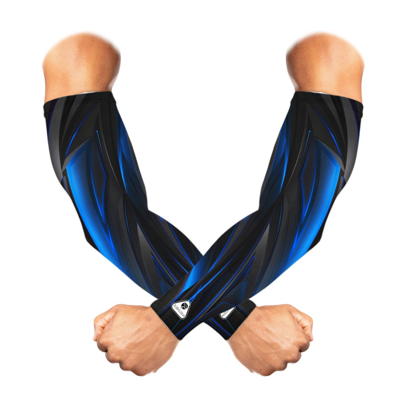 SUBHUSHA Polyester, Nylon Arm Sleeve For Men & Women(Free, Blue)