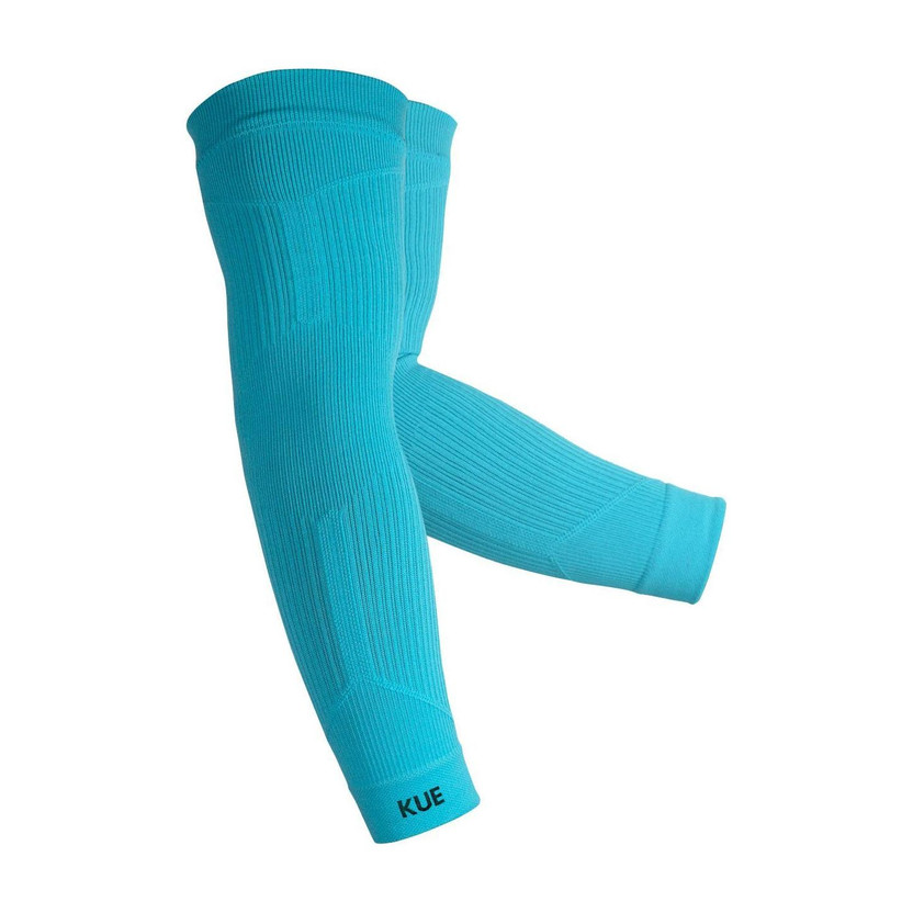 KUE Compression Arm Sleeve for UV protection,Cricket,Biking Black L/XL 1 Pair Men, Women Compression(Blue Full Sleeve)