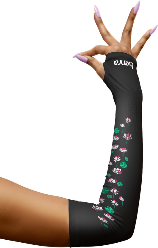 TVARRA Polyester Arm Sleeve For Women(Free, Black)