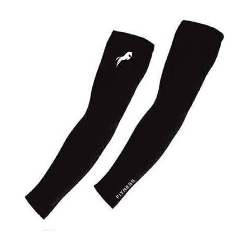 Zexer Nylon Arm Sleeve For Men & Women(Free, Black)