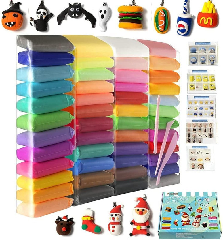 Infojerk Lifestyle (Pack Of 24) Air Dry Clay For Kids | Non-Toxic Kids Modelling Clay Set Art Clay(0.3 kg)