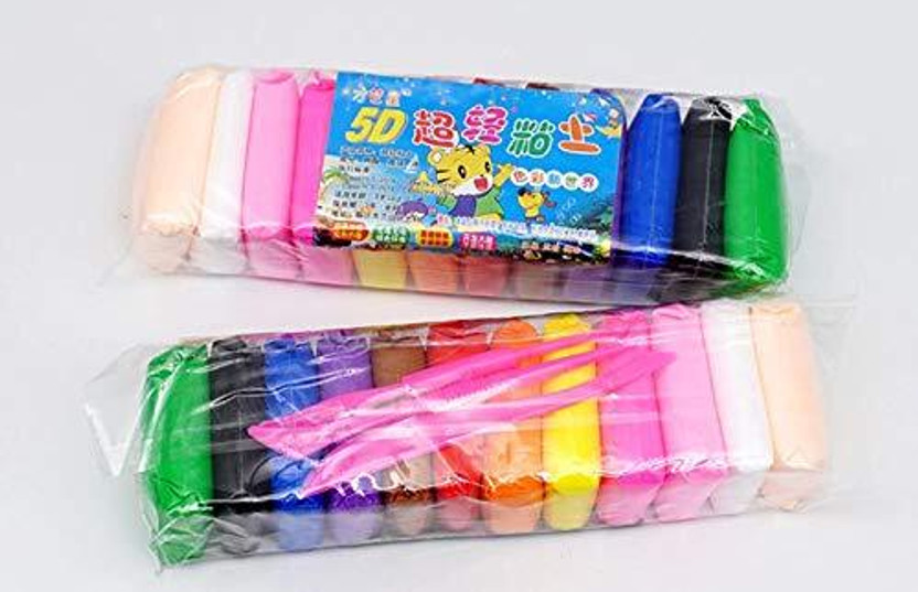 SHARMA BUSINESS Bouncing and Soft Clay Pack of 12 Multicolor for Kids with 3 Tools Art Clay(0.05 kg)
