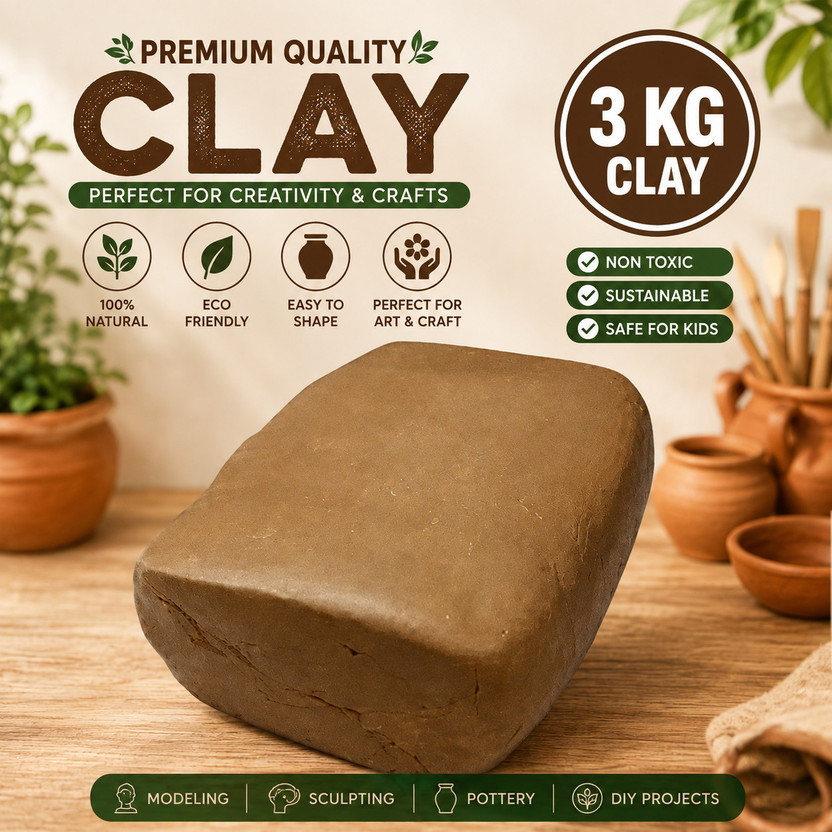 Clayva Clayva 3 KG Soft Modeling Clay for Pottery Art Craft and Sculpting Art Clay(2990 g) - Flipkart Deal