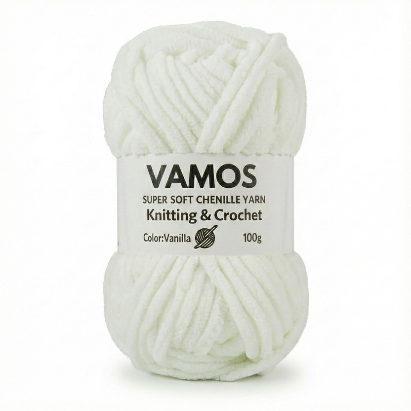 VAMOS Super Soft Chenille Yarn- 100g for Knitting, Crochet, Amigurumi & DIY Crafts