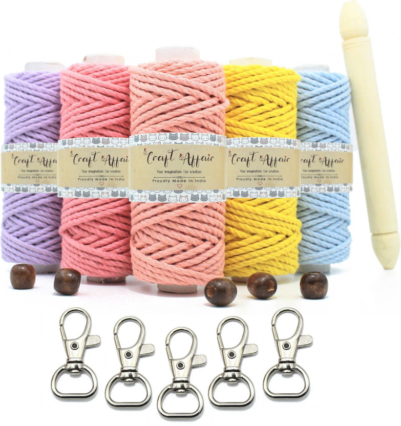 Craft Craft Affair | Macrame Wall Hanging Kit (10 Meter Combo, 4cm Lobster) |For DIY Projects - Flipkart Deal