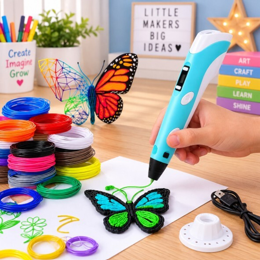 Amaflip Amaflip Kids 3D Printing Pen Craft Kit with Colorful Filament, Stand and DIY Craft Tools - Flipkart Deal