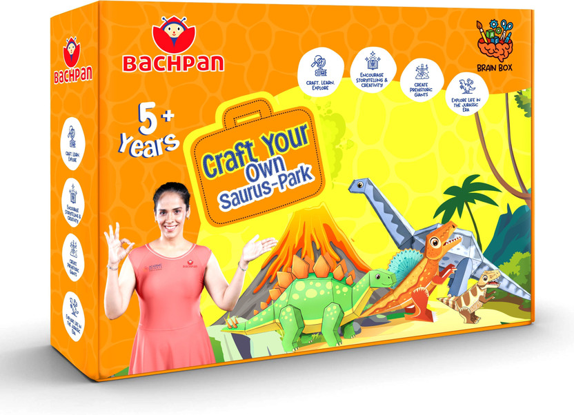 Bachpan Craft Your Own Saurus Park DIY Dinosaur Activity Kit for Kids Age 5+ Years
