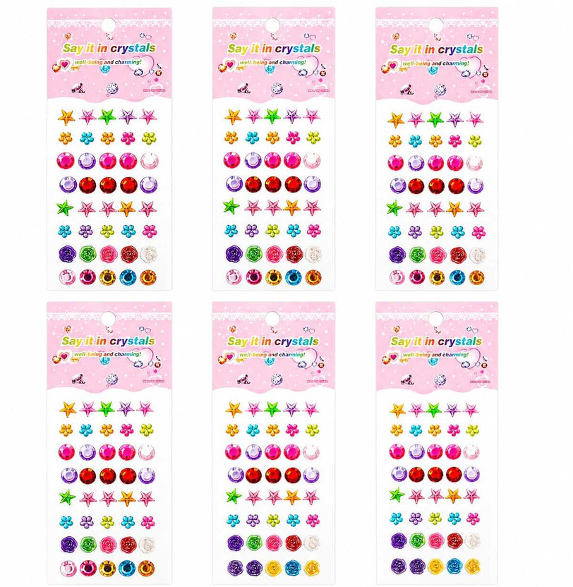 Tera13 Tera13 Self-Adhesive Crystal Gem Sticker Set – 6 Sheets, 420 Pieces - Flipkart Deal
