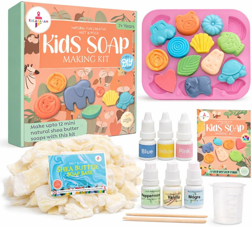 Kalakaram Kids Shea Butter Soap Making Kit, DIY Soap Making Activity for Kids