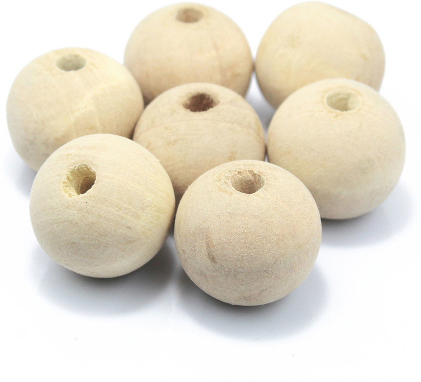 Craft Affair | Wooden Beads for Macrame Art & Craft DIY (30mm Beads, Pack of 20) | Natural Maple Wood Beads | Smooth and Sturdy Predrilled Wood Balls for Hobbies & Jewellery Making