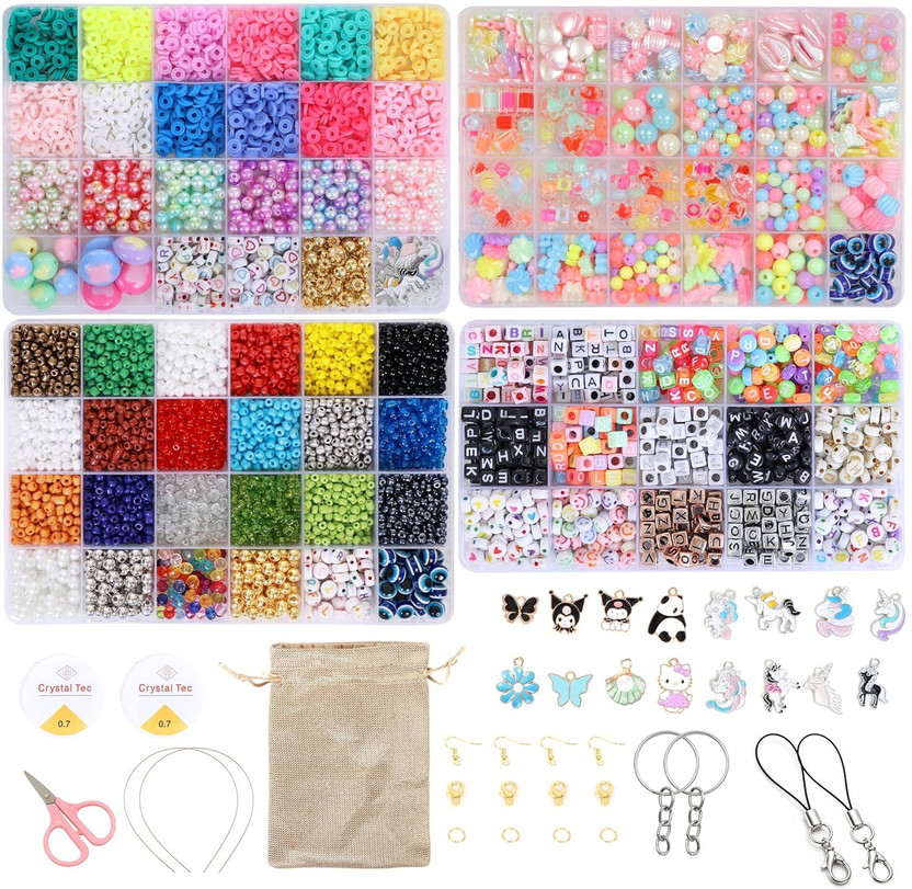 ambitieux DIY Jewellery Bracelet Making set Kit for Kids & Adults 3000+ Beads
