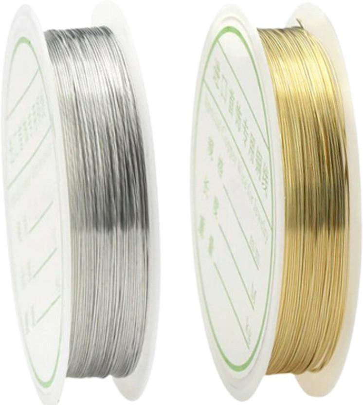 Weariton Weariton 0.4 mm Copper Wire / Metallic String For Beading / Jewellery Making - 2 Rolls - Flipkart Deal
