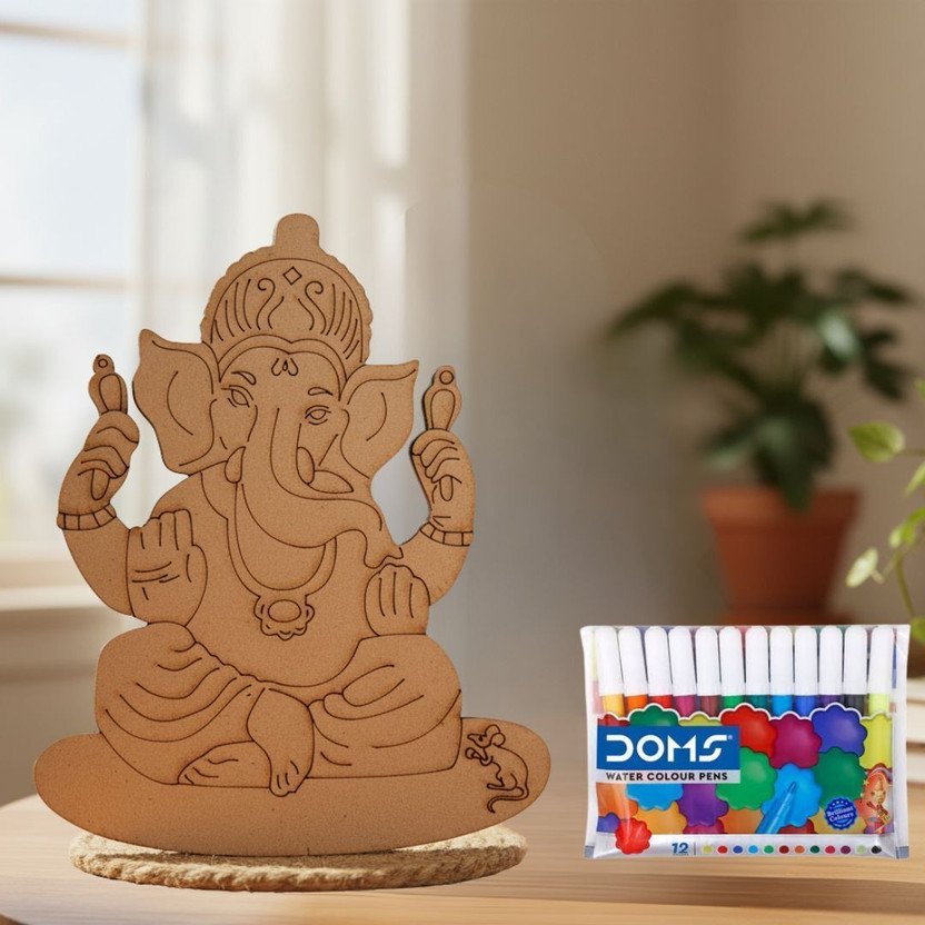 ERHIndia DIY Lord Ganesh Wall Art Kit MDF Cutout Boards Painting Craft Home Decor Project