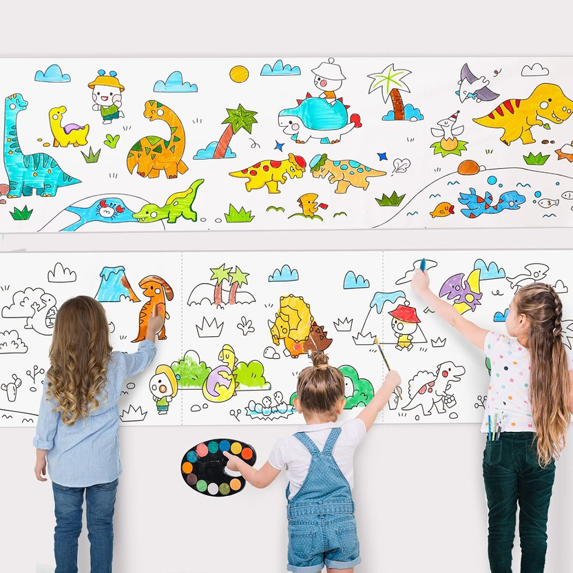 HurryShoppy Painting Drawing Paper Roll for Kids 118" X 12" Large Book Poster Drawing Toys