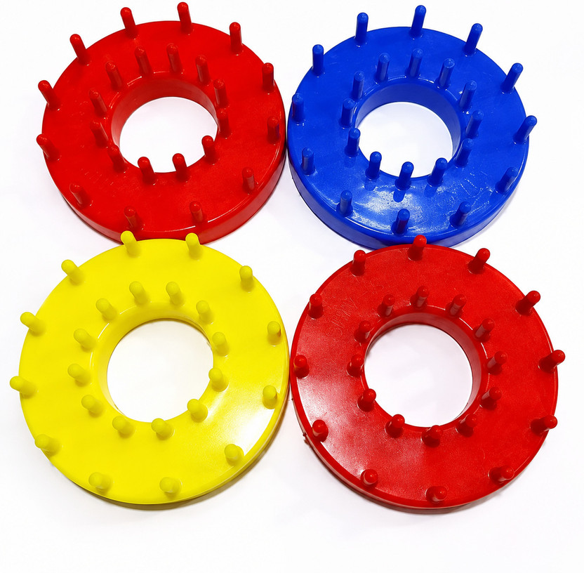 KHUSHA CREATIONS Set Of 4 Plastic Round Flower Maker Knitting Loom Ring Weaving Tool for DIY