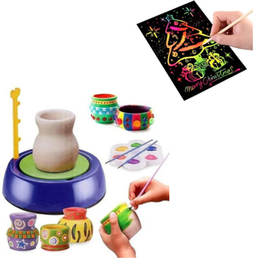 Joyful Joyful Journey Kids Pottery Set | Clay Modelling & Painting Set + [Free Scratch Book ] - Flipkart Deal