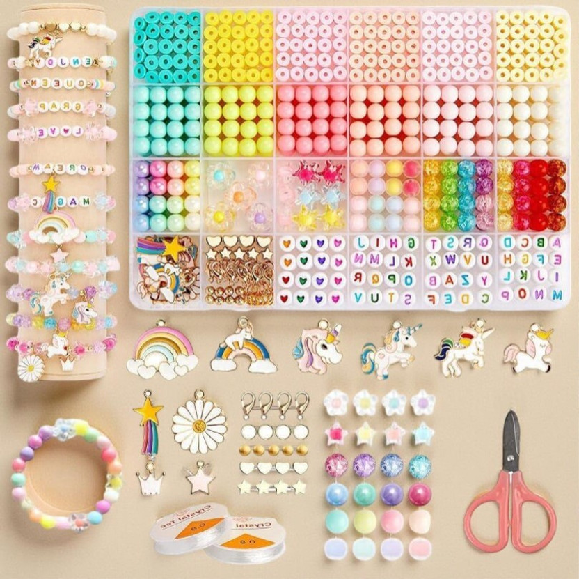 DEAROW Bracelet Making Kit for Girls | DIY Jewellery Bead Set for Kids