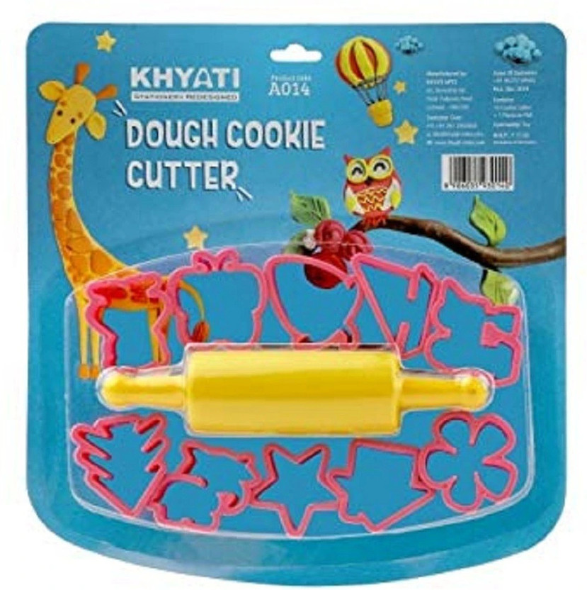 KHYATI Set of 10 Pcs Smart Dough Tools +1 Pcs Pressure Roller Kit with Models and Molds (Trees and Animals)