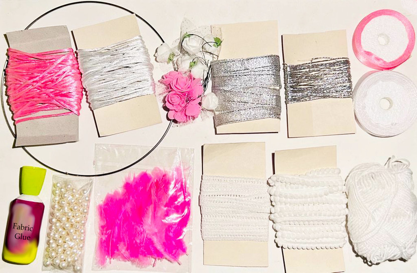 KHUSHA CREATIONS DIY Dream Catcher Making Kit(Unicorn Theme)/Hobby Craft/Pink&White Dreamcatcher