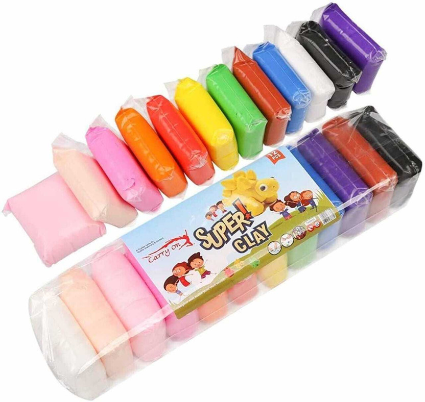 R.B MART Colorful Air Dry Modeling Clay Set 12Pcs Creative Kids Craft