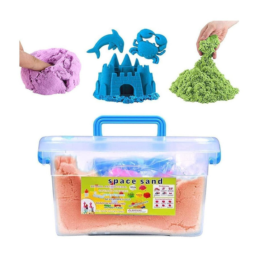 CARTSPACE Magic Space Sand Play Set with Moulds & Box for Kids Indoor Fun Toy