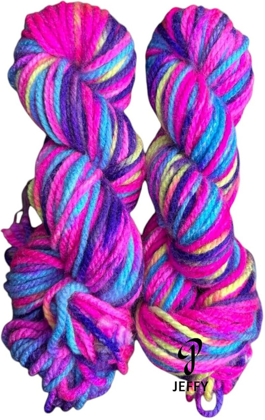 JEFFY Elora Multi Knitting Yarn Thick Chunky Wool (Shade no-9, 200 Gram)
