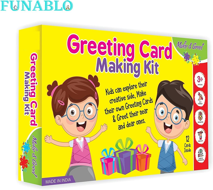 FUNABLO Greeting Card Making Big Art & Craft DIY Kit for Kids 3+ Years