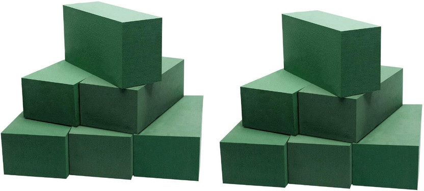 Unigoods Floral Foam Brick for Artificial Flower Basket Wedding Bouquet (12Pc, 10x8x22cm)