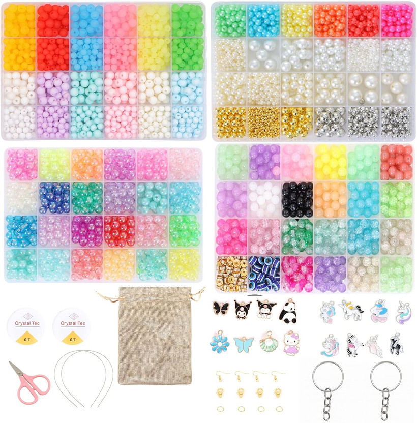 ambitieux DIY Jewellery Making Kit for Girls 2700+pcsColorful Round Beads Pearls Craft Kit