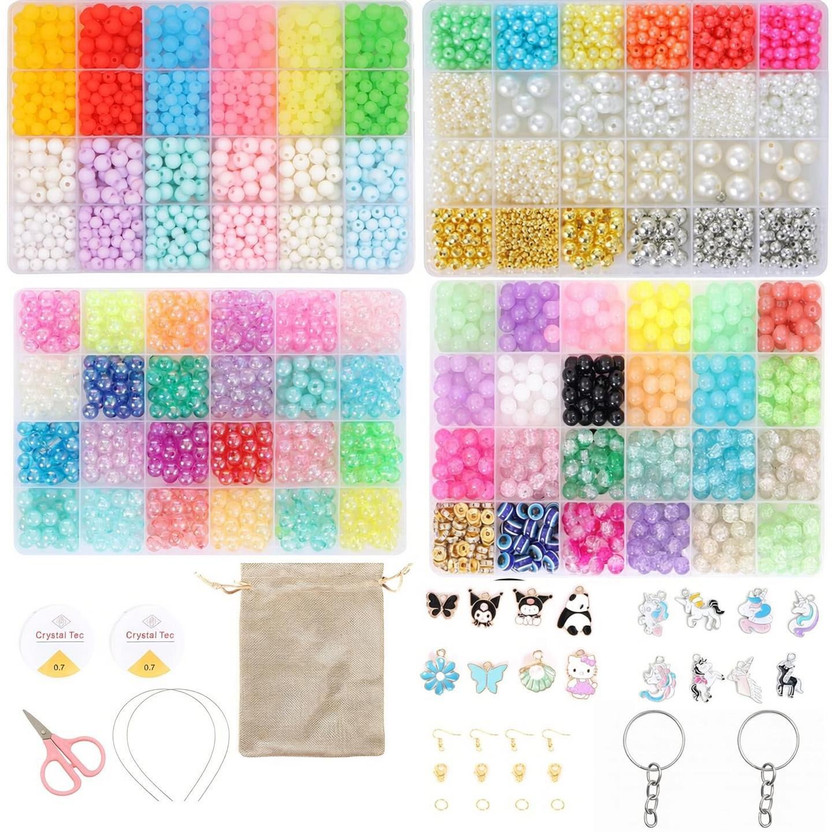 ambitieux ambitieux DIY Jewellery Making Kit for Girls 2700+pcsColorful Round Beads Pearls Craft Kit - Flipkart Deal
