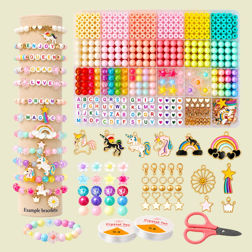 ASTRAVELLON DIY Cute Design Friendship Bracelet Kit for Hobby Crafting with Letter Beads