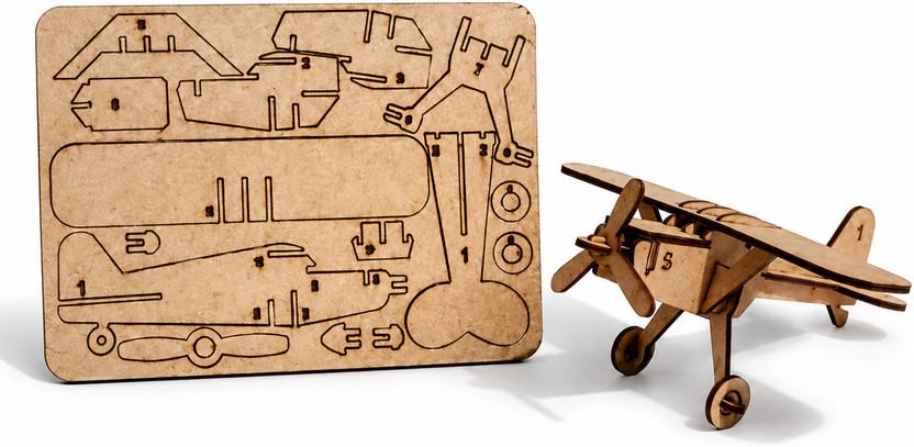 Wood Heart DIY Wooden Airplane Model Kit for Kids & Adults | DIY Art Craft Kit