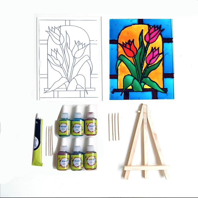 the brown box Glass Painting Kit - Art and Craft Supplies for All Ages